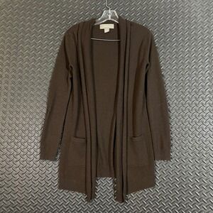 Ply Cashmere Brown 100% Cashmere Open Front Cardigan Sweater Women's Size XS